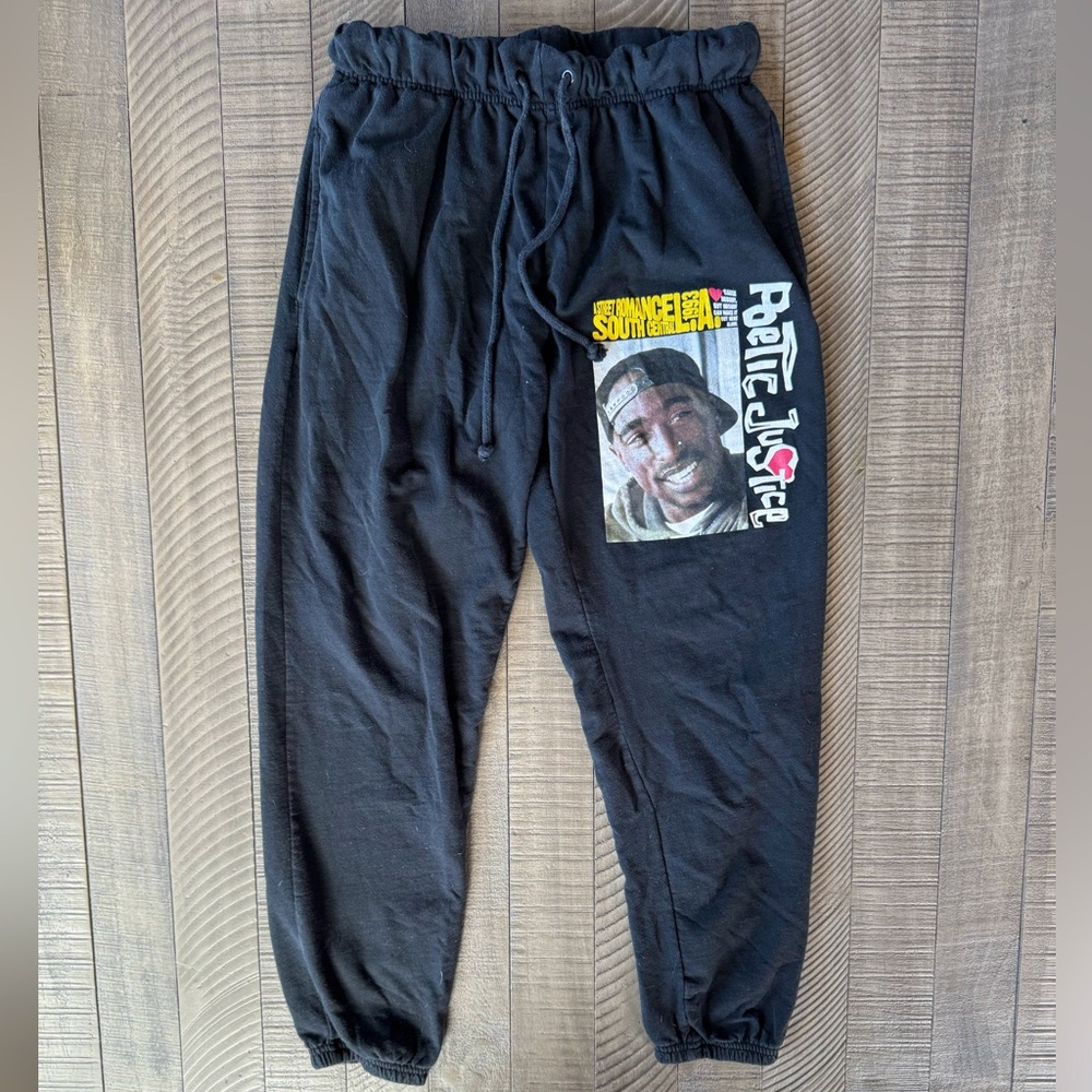 Poetic Justice Graphic Retro 2Pac 
Tupac Shakur Sweatpants Men's Size Medium
